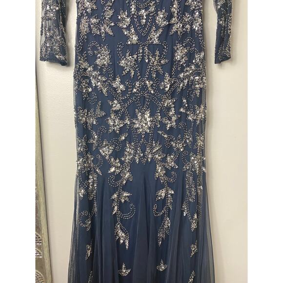 ADRIANNA PAPELL DRESS GOWN 4 MOTHER OF THE BRIDE EVENING FORMAL WEDDING GUEST - Picture 7 of 16